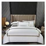 100% Cotton Luxury 600 TC White Premium Bedding set Classic and Frame Patchwork Duvet Cover set Bed Sheet Pillowcases,Set med täcke