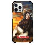 One Punch Man Silver Fang Phone Case For iPhone and Samsung Galaxy Devices - Silver Fang Sitting With Bomb On Suburbs Background