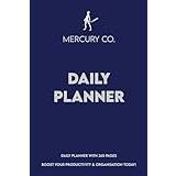 Mercury Co. Daily Productivity Planner: Aesthetic & Great for Home or Office Use, Undated, 365 Pages - Pocketbok
