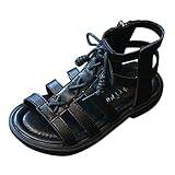 OBiQuzz sandaler för barn sandaler sommar anpassad mode låg klack skor kvällsskor fritidsskor 29, svart, 35.5 EU