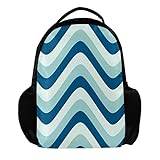 blue spectrum wave personlig ryggsäck för kvinnor och män skola resa arbete ryggsäck, flerfärgad, 27.5x13x40cm, Ryggsäckar