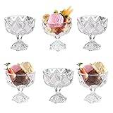 Royal Cuisine Cocktail glas glasskål, cocktailskålar diamant efterrätt frukt kristall – förrätter frukt cocktail pudding glas koppar set med 6