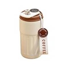 SANWOOD Termos kaffekopp, smart rostfritt stål vakuum dubbelvägg isolerad termoskopp med läckagesäkert lock och temperaturvisning för resor, hem, kontor (kaffe)