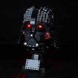 BRIKSMAX LED-belysningskit för LEGO Star Wars Darth Vader hjälm – kompatibel med Lego 75304 byggstenar modell – inkluderar inte Lego setet
