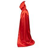 Myir Unisex mantel med huva cape rock satin cosplay halloween jul maskeradkostymer för vuxna (röd, L)