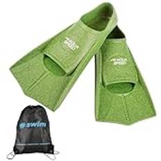 Aqua Speed RECO Set HIGH TECH korta simfenor för vuxna och barn ultra power #simväska ryggsäck | män | kvinnor | träningsfenor | färg: lime lagun/12, storlek: 35/36