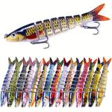 1pc Assorted Color Jointed Swimbait - 8 Sections, Sinking Jerkbait For Bass Fishing, Trolling Hard Wobbler Bait With Superior Action