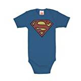 Baby Body Superman – DC Comics – sparkdräkt – superman kortärmad bodysuit – blå – licensierad originaldesign, storlek 7–12 månader, BLÅ, 6-12 månader