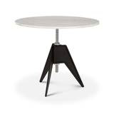 Tom Dixon - Screw Café Table, Rund toppskiva i marmor Ø90 - Vit - Matbord