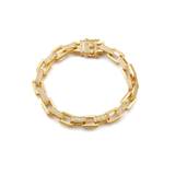 Boxy Pave Chain Bracelet - Gold - one size