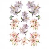 3-D Relief-Sticker, Elegante Lilien 2, 21cm x 30cm, verschiedene Größen, selbstklebend