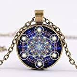 Halsband Flower of Life Chakra Hänge Halsband Magic Six Pointed Star Necklace-Style 10