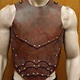 Viking läderrustning, krigardräkt bröstrustning, retro riddare PU-läder rustning för män (brun)