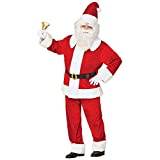 Widmann 1555W – kostym lyx jultomte av sammet, set av kasack, byxor, mössa och bälte, färg: Rödvit, klädsel för män, jul, karneval, Nikolaus, St. Martin, mottoparty