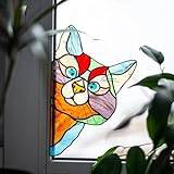 Funny Cat Decor - Peeping Cat, Funny Window Corner Decor, Funny fönsterhörndekor i målat glas, Cat Sticker, Lovely Unique Cat Suncatcher (Color : A)
