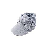 UnoSheng varm snö första skor spädbarn bomull plysch avgifter mjuka baby baby skor 12 månader, blå, Einheitsgröße