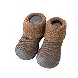 Spädbarn pojkar flickor skor småbarn fleece varm golvet halkfria förgångare skor LED skor småbarn pojkar, Kaffe, 24 EU