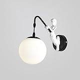 Väggbelysning, Vit Glas Vägglampa Mid Century Globe Vägglampa Modern Sminkbord Vägglampa, Bondgårdsbelysningsarmatur E27 Vägglampor för Vardagsrum Sovrum Sängbordsrestaurang (Färg : Sva vision