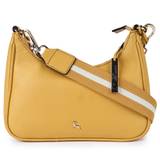 'Bella Toscana' Real Leather Crossbody Bag with Webbing Strap: 64296 Ochre NA