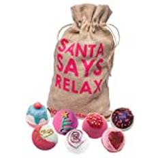 Bomb Cosmetics Santa Says Relax Handgjord Presentförpackning Bath Bombs, 7 delar