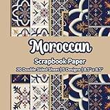 DIY hobby collage decoupage exotic theme: Moroccan Tile Scrapbook Paper | 5 Designs | 20 Double Sided Non Perforated Decorative Paper Craft For Craft ... Mixed Media Art and Junk Journaling | Vol. 6 - Pocketbok