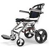 Ultra-Light Aluminum Alloy Wheelchair,Portable Folding Transport Wheelchair with Hand Brake,Flip-Backs Arms