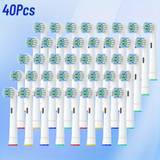 8/16/40pcs Replacement Toothbrush Heads Suitable For Oral B, Electric Toothbrush Heads Brush Heads Suitable For Oral Replacement Heads Refill Pro-health/pro 500/1000/1500/3000/3757/5000/7000/7500/8000