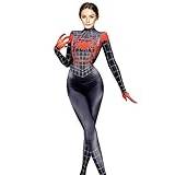 Olanstar Spindelmannen-kostym för damer vuxen en del superhjälte halloween kostym anime cosplay bodysuit karneval fest, Svart