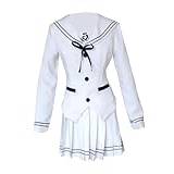 AmanMing Anime DATE A LIVE Mayuri cosplay-kostym kvinnor sjöman kostym uniform halloween juldräkt (vit, XX-Large)