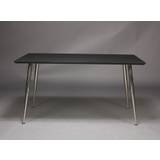 FURBO rektangulärt matbord - svart högtryckslaminat och nickel (140x70)