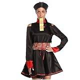 Halloween-kostymer för kvinnor kinesisk zombie-kostym vintage broderitryck klassisk röd och svart Qing-dynasti zombieklänning med hatt och bälte L