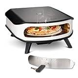 cozze® 17 tum pizzaugn med roterande pizzaugn, LED och dörr 8,0 kW/50 mbar, inklusive regulator och 1,1 slang – perfekt för krispiga pizzor