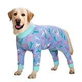 Big Dog baskläder Ren bomullsskjorta Pyjamas medelstora och stora hundar fyrbent Kläder Full Body Hög Stretch (Color : Purple pony, Size : 38#(47.5~62.5KG))