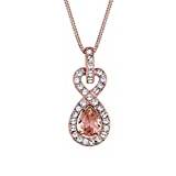 Elli damkedja med berlock oändlighet 925 silver Swarovski kristall rosa briljant slipning 45–0101150516_45