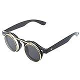 (R) Unisex goth glasögon retro flip up runda solglasögon