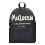 Alexander McQueen, Väska, unisex, Svart, ONE Size, Bomull, Graffiti Bomull Ryggsäck Notorious