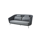 Mega 2-sits lounge soffa - Graphite, Cane-line Weave incl. grey Cane-line SoftTouch cushion