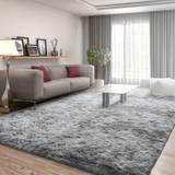 1pc Tie-dyed Plush Soft Indoor Carpet, Modern Luxury Plush Carpet, Water-absorbent, Non-slip And Stain-resistant, Suitable For Living Room And Bedroom Areas, Home Decor, Dry Clean
