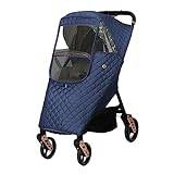 Ruiqas regnskydd för barnvagn universellt varmt quiltat väderskydd skyddar mot regn sol snö vinddamm för barnvagn barnvagn