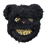 KENANLAN Halloween-mask läskig djurmask, halloween skrämmande mask björn kanin mask, latex djur plysch huvudmask, cosplay kostym rekvisita halloween fest (svart)