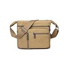 NVNVNMM Herraxelväskor Men's Canvas Brown Handbag 31cm * 11cm * 24cm, Durable, Wear-resistant And Not Easy To Deform