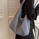 Fashion Corduroy Tote Bag, Casual Solid Color Handbag, Women's Large Shoulder Bag For Work & School