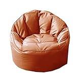SSWERWEQ Bean bag stolar vuxen 3 In 1 Leather Bean Bag Chair Set With Stool Pillow Floor Seat Corner Beanbag Sofa (Color : Orange)