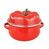 Casserole Dishes Cast Iron Casserole Dish With Lid 1.8L Red Tableware Shallow Induction Casserole With Tough Enamel Coating Thicken Soup Pot