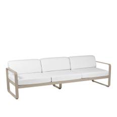 Fermob - Bellevie 3 Seater Sofa Off-White Cushions, Nutmeg - Soffor utomhus - Pagnon & Pelhaître