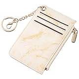 Toughergun Dam nyckelring plånbok smal framficka minimalistisk RFID-blockering kreditkort mynt byte hållare handväska plånbok, Marmor gul, En storlek, Minimalistisk