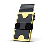 Metall män plånbok aluminium pop up bank kreditkortshållare RFID-blockering smart plånbok, gUL, En storlek