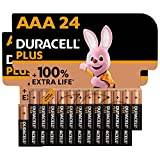 Duracell Plus AAA-batterier (24-pack) – Alkaliska 1,5 V – Upp till 100 % extra brukstid – Tillförlitlighet för vardagliga enheter – Plastfri förpackning – 10 års förvaring – LR03 MN2400
