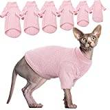 Hårlös kattväst, polokrage, andas, förtjusande kattkläder, pullover kattunge t-shirts med ärmar, kattpyjamas overall för Sphynx, Cornish Rex, Devon Rex, nakenkatter.