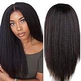BLISSHAIR 13 tum X 4 tum spets framsida Yaki Wigs brasiliansk peruk lockigt hår naturligt hår dam - spets wig keps kinkycurly mänskligt hår meches (16 tum)